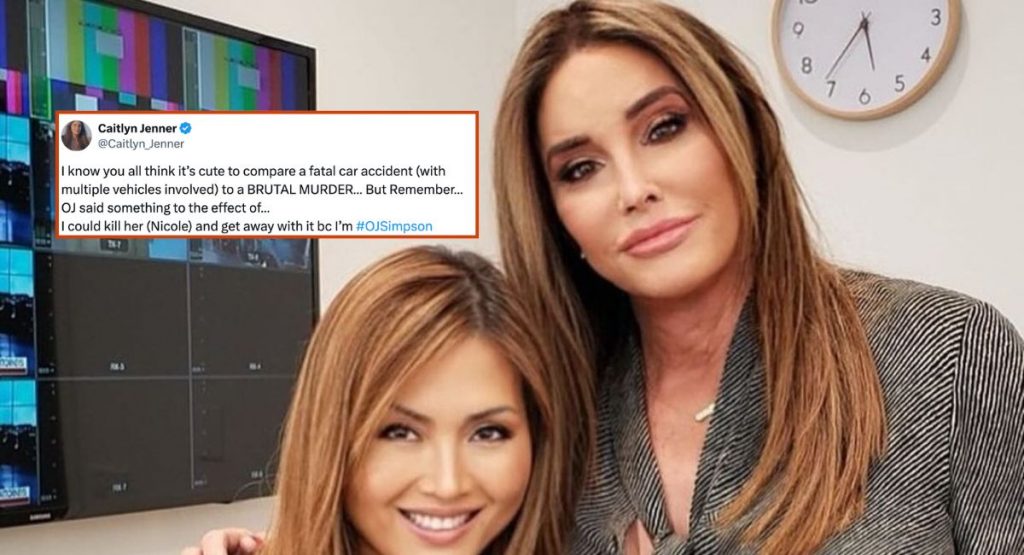 Caitlyn Jenner Doubles Down on O.J. Simpson Post, Stirring Controversy" I know you all think it’s cute to compare a fatal car accident (with multiple vehicles involved) to a BRUTAL MURDER," Jenner wrote on X (formerly Twitter). "But Remember…

OJ said something to the effect of… I could kill her (Nicole) and get away with it bc I’m #OJSimpson."
